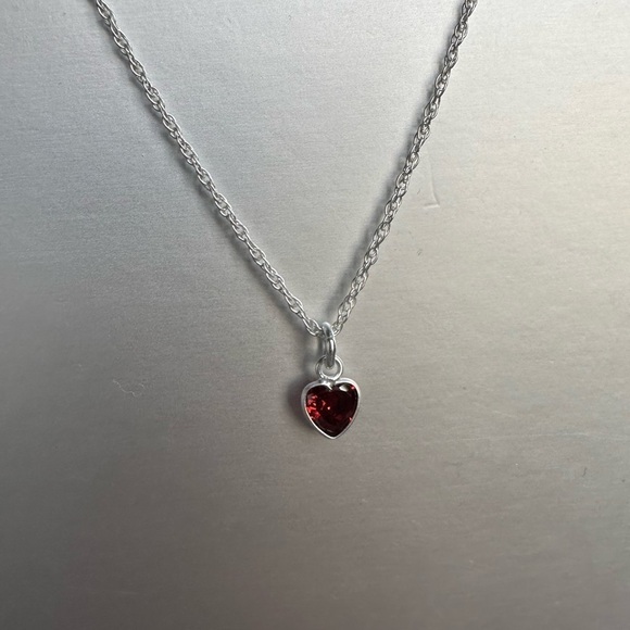 Sterling Silver Clavicle Heart Necklace - Picture 12 of 14